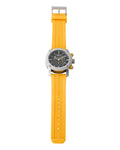 Burberry Sport Chronograph Grey Dial Yellow Rubber Strap Watch for Men - BU7712