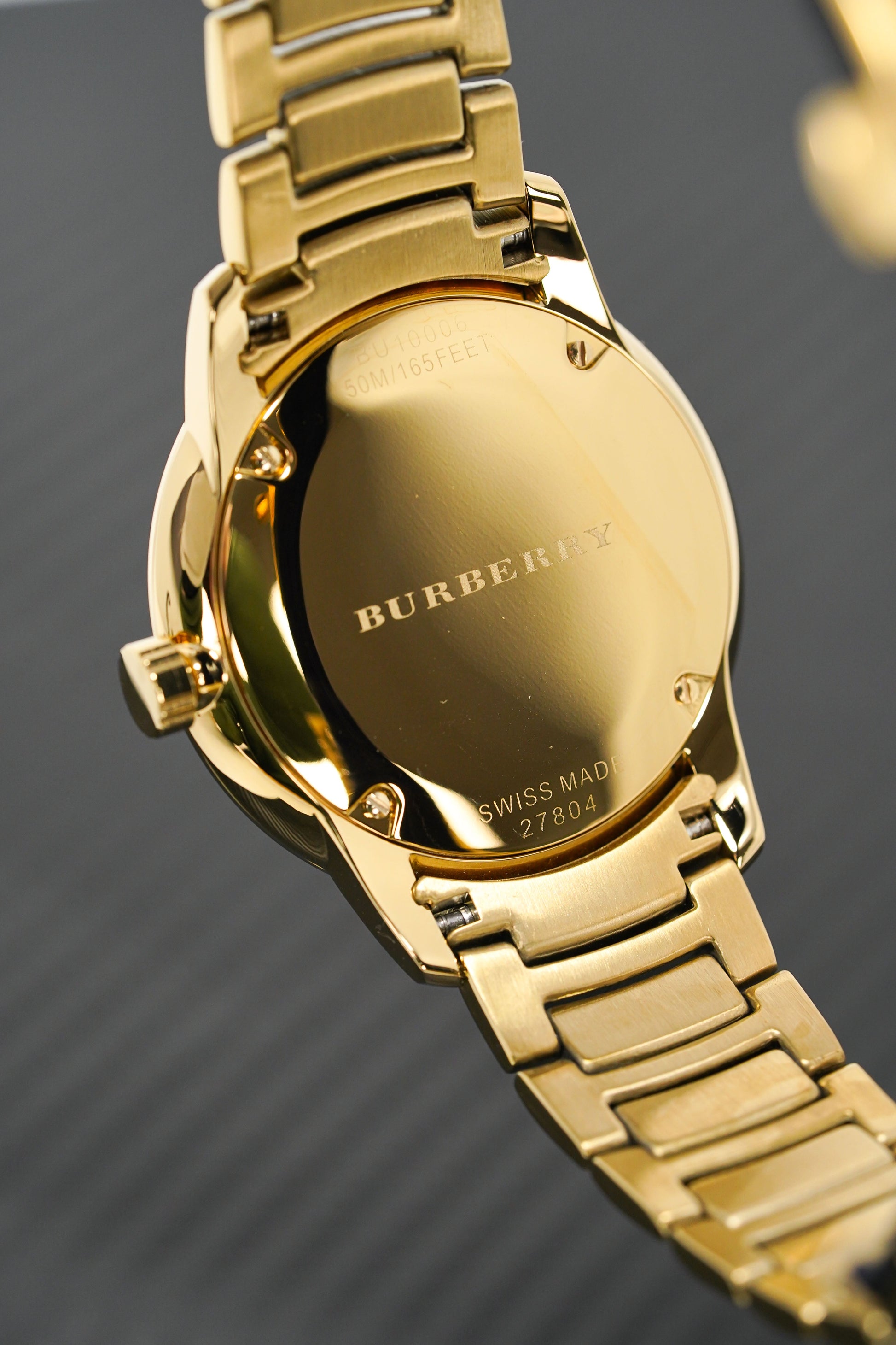 Burberry The Classic Yellow Gold Dial Gold Steel Strap Watch for Men - BU10006