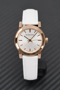 Burberry The City White Dial White Leather Strap Watch for Women - BU9012