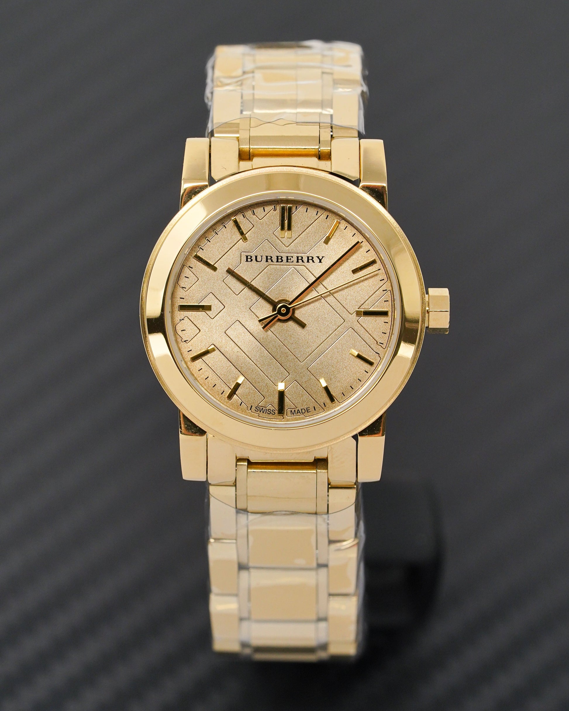 Burberry The City Gold Dial Gold Steel Strap Watch for Women - BU9227