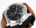 Burberry The City Black Dial Brown Leather Strap Watch for Men - BU9905