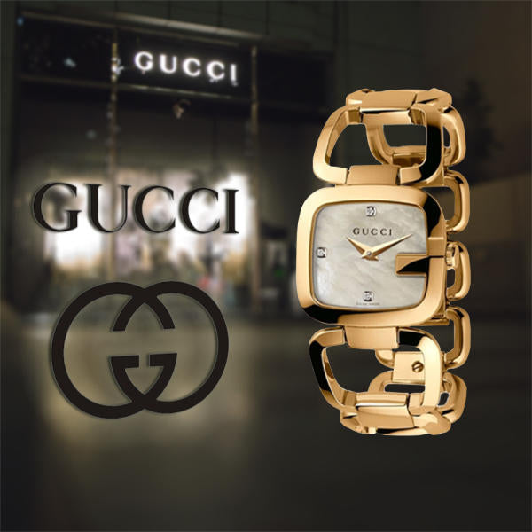 Gucci G Gucci Diamonds White Dial Rose Gold Steel Bracelet Watch For Women - YA125513