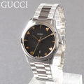 Gucci G Timeless Black Dial Silver Steel Strap Watch For Women - YA1264029A