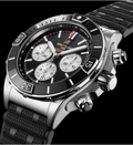 Breitling Super Chronomat B01 44 Black Dial Black Rubber Strap Watch for Men - AB0136251B1S1