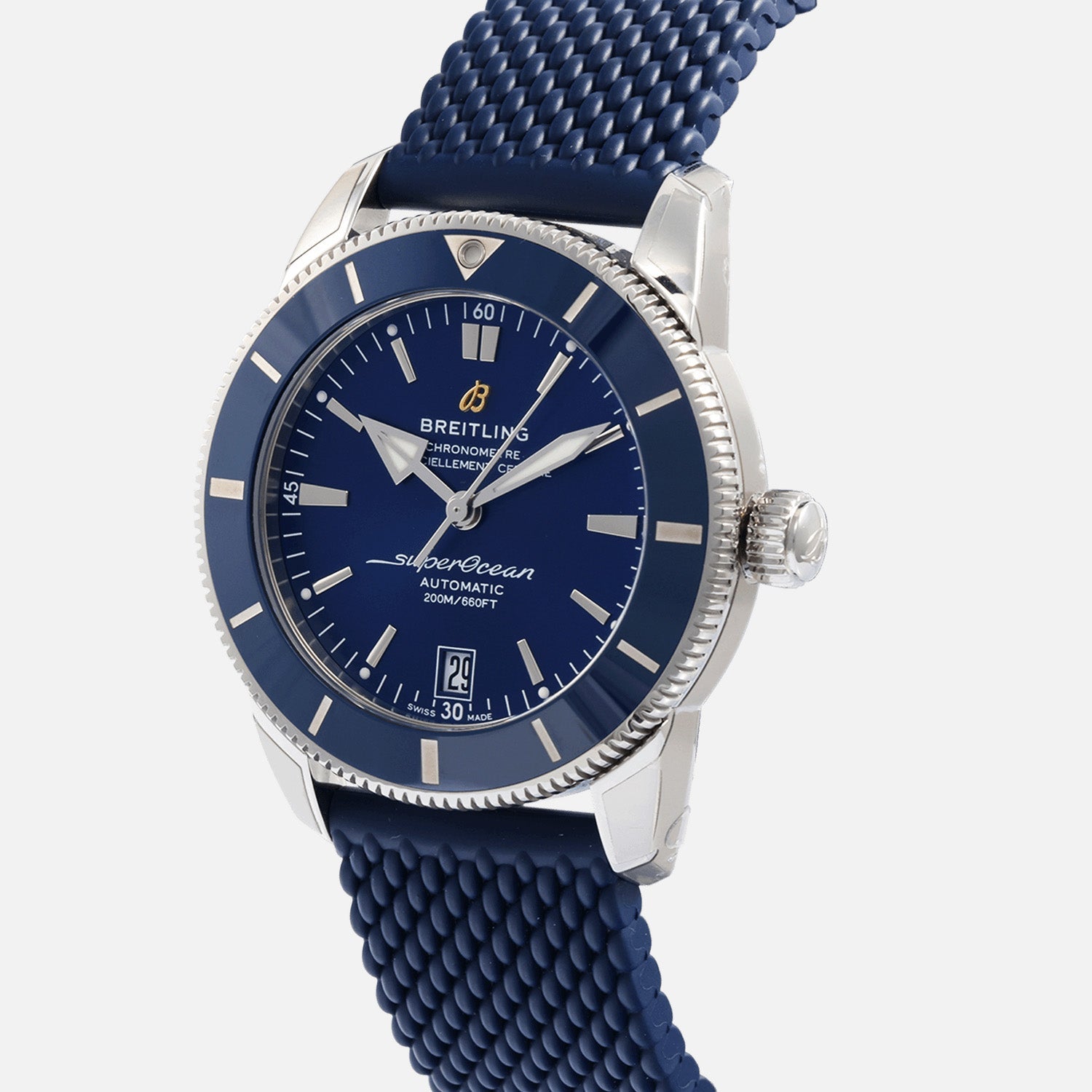 Breitling Superocean Heritage B20 Automatic 42 Blue Dial Blue Mesh Bracelet Watch for Men - AB2010161C1S1