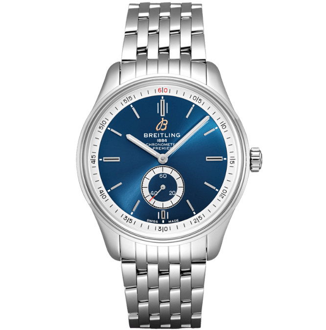 Breitling Premier Automatic 40mm Blue Dial Silver Steel Strap Watch for Men - A37340351C1A1