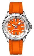 Breitling Superocean Automatic 36 Orange Dial Orange Rubber Strap Watch for Men - A17377211O1S1