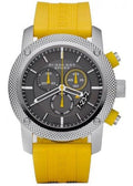 Burberry Sport Chronograph Grey Dial Yellow Rubber Strap Watch for Men - BU7712