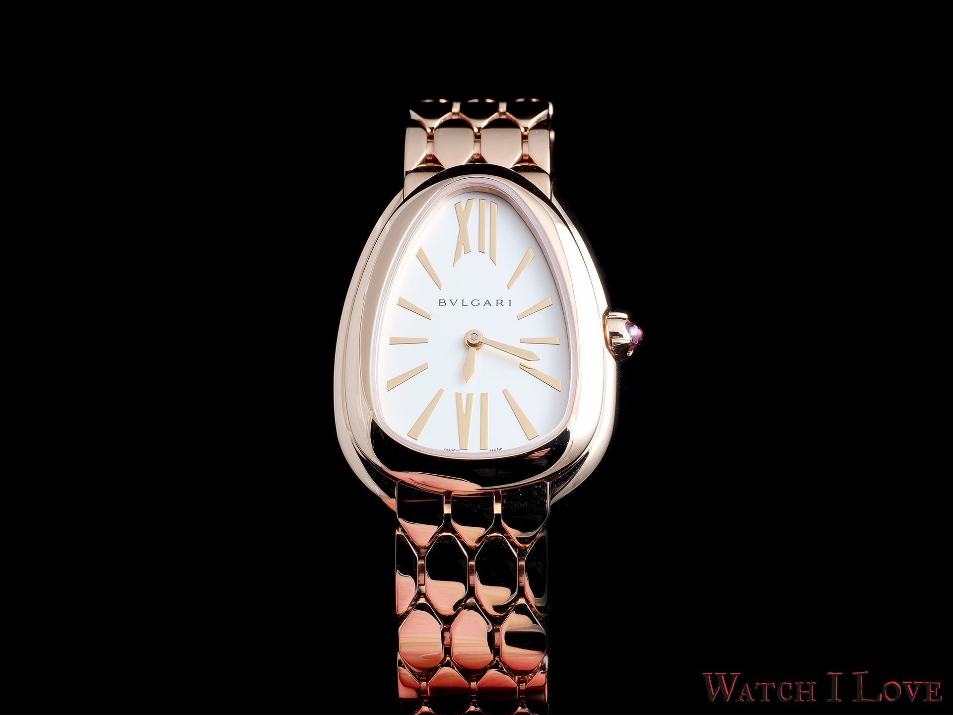 Bvlgari Serpenti Seduttori Quartz Silver Dial Rose Gold Steel Strap Watch for Women - SERPENTI103145