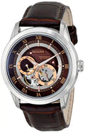 Bulova Classic Skeleton Automatic Brown Dial Brown Leather Strap Watch for Men - 96A120