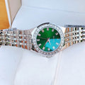 Bulova Phantom Classic Baguette Green Dial Silver Steel Strap Watch for Men - 96A253