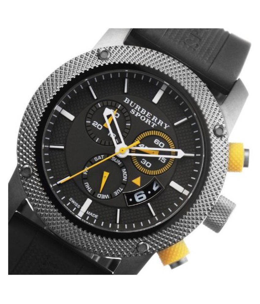 Burberry Sport Endurance Chronograph Grey Dial Grey Rubber Strap Watch for Men - BU7713