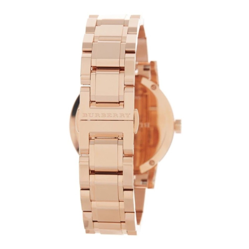 Burberry The City White Dial Rose Gold Steel Strap Watch for Women - BU9104