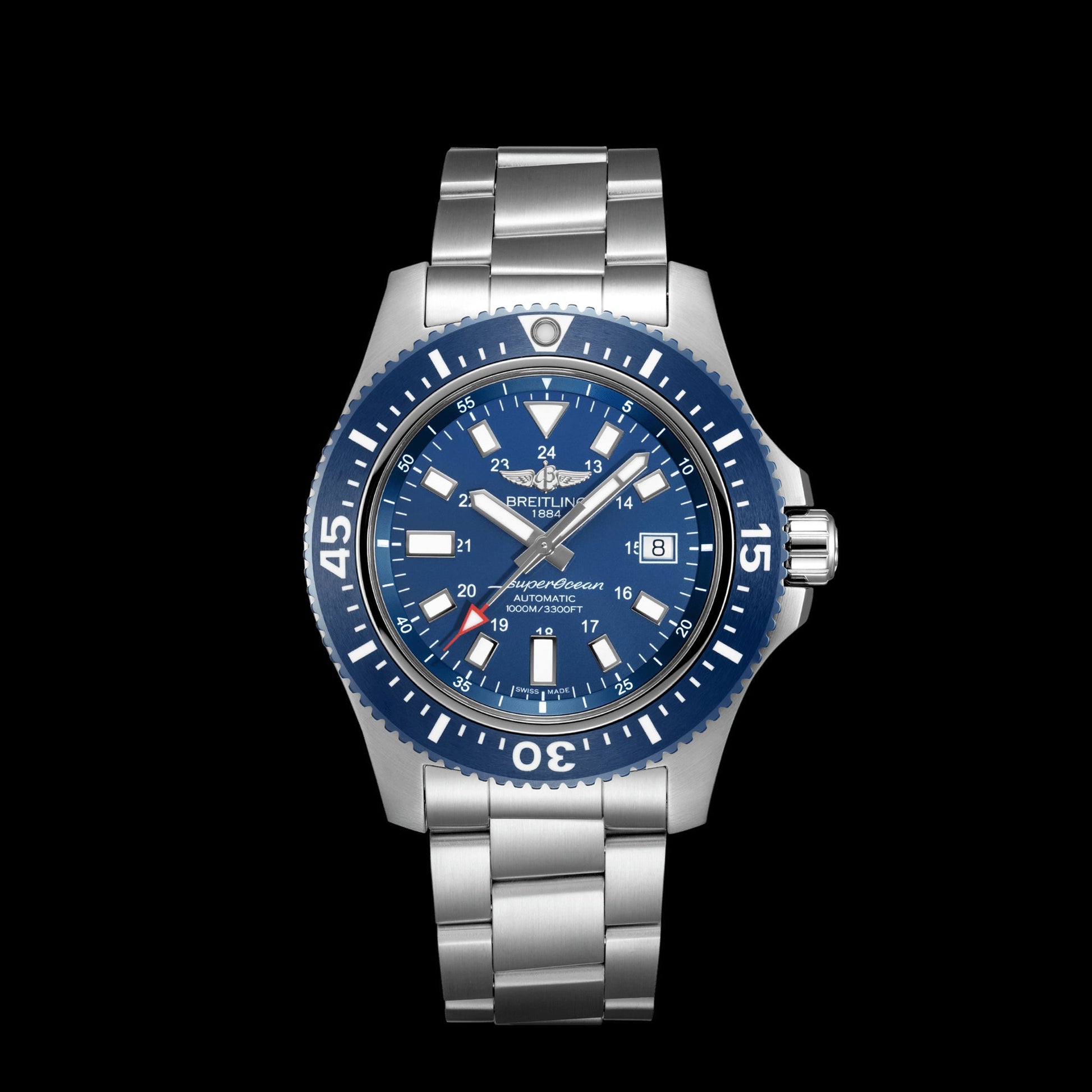 Breitling Superocean 44mm Special Blue Dial Silver Steel Strap Watch for Men - Y17393161C1A1