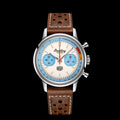 Breitling Top Time Deus Limited Edition White Dial Brown Leather Strap Watch for Men - A233112A1A1X1