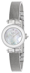 Gucci Diamantissima Diamonds Mother of Pearl Dial Silver Mesh Bracelet Watch for Women - YA141512