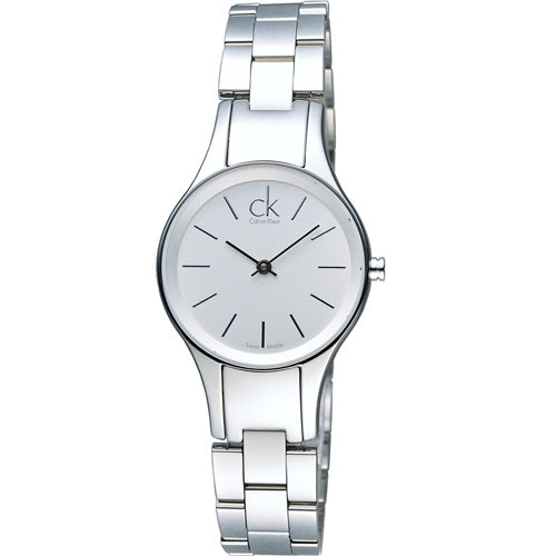 Calvin Klein Simplicity White Dial Silver Steel Strap Watch for Women - K4323126