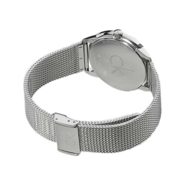 Calvin Klein Minimal Black Dial Silver Mesh Bracelet Watch for Women - K3M52151