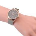 Marc Jacobs Baker Grey Dial Grey Leather Strap Watch for Women - MBM1266