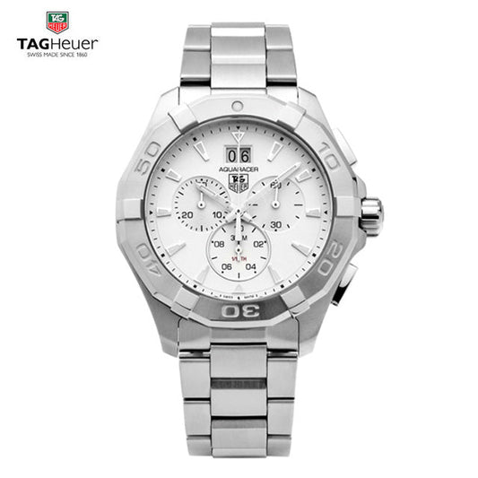 Tag Heuer Aquaracer 43mm White Dial Steel Strap Watch for Men - CAY1111.BA0927