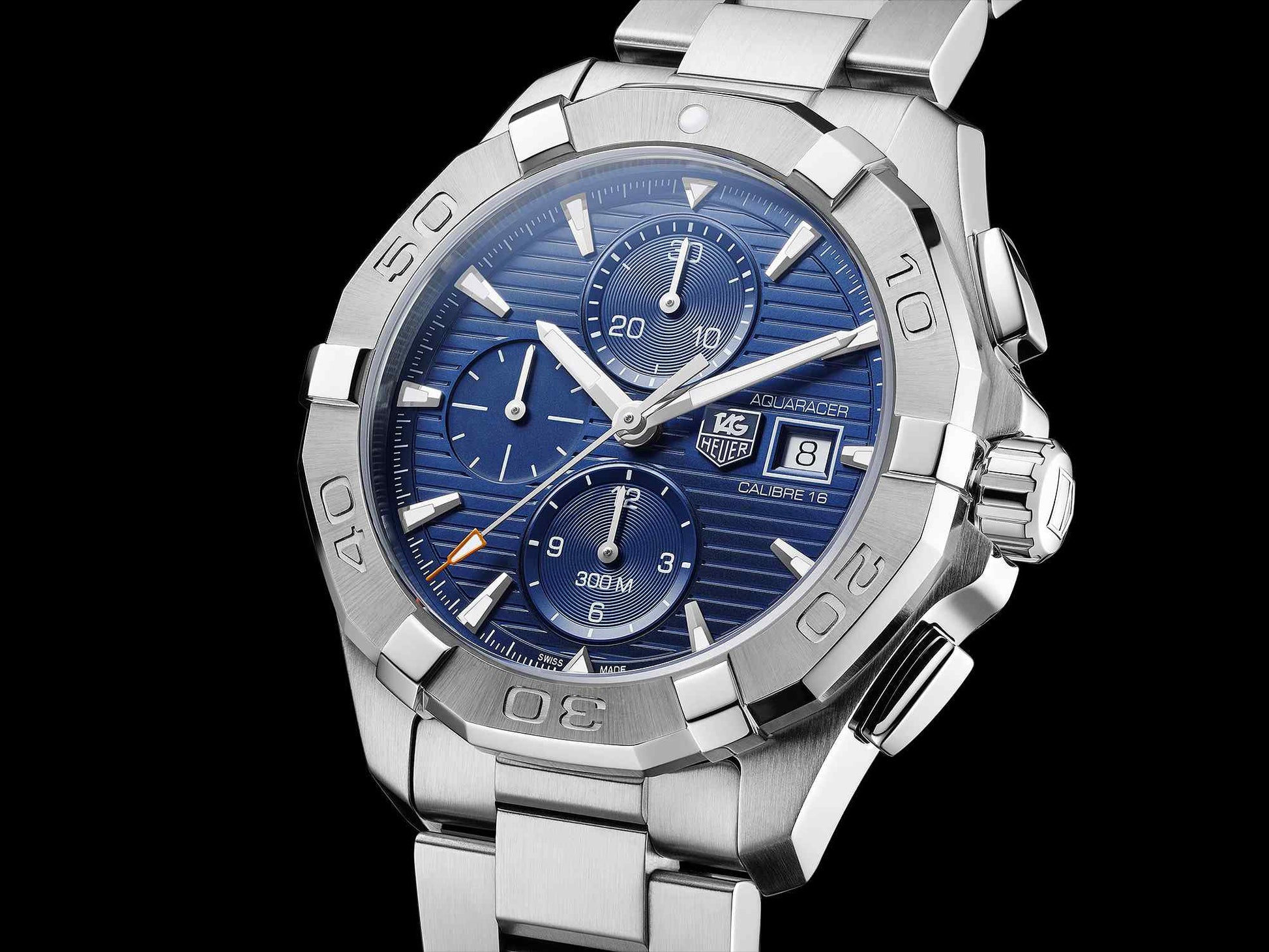 Tag Heuer Aquaracer Automatic Chronograph Blue Dial Silver Steel Strap Watch for Men - CAY2112.BA0927