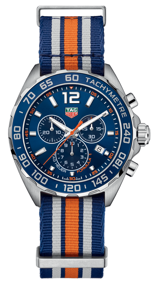 Tag Heuer Formula 1 Chronograph 43mm Blue Dial NATO Strao Watch for Men - CAZ1014.FC8196