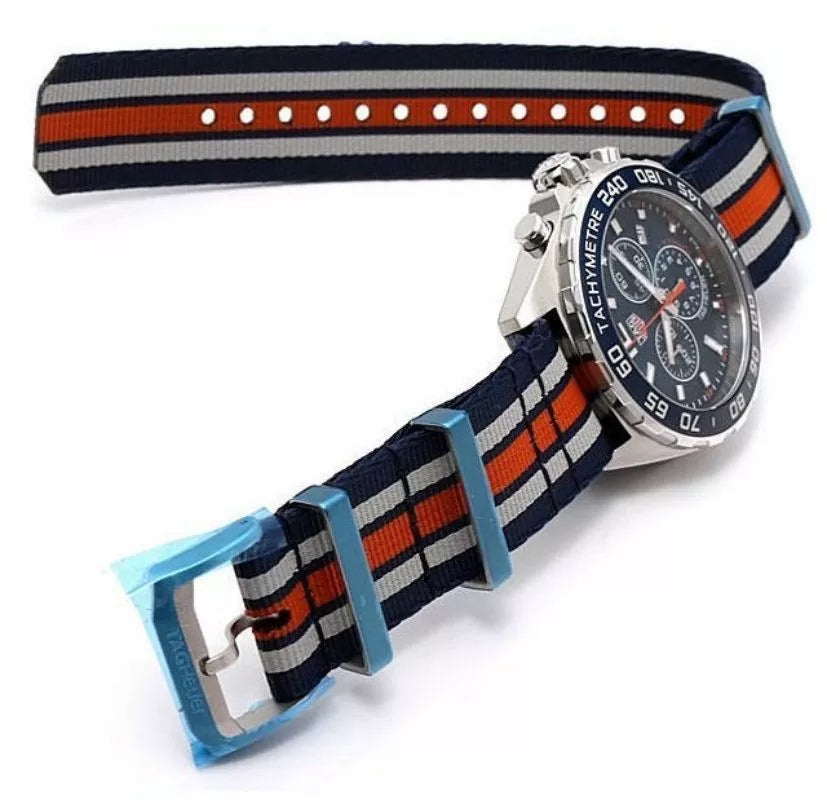 Tag Heuer Formula 1 Quartz Chronograph Blue Dial Two Tone NATO Strap Watch for Men - CAZ1010.FC8196