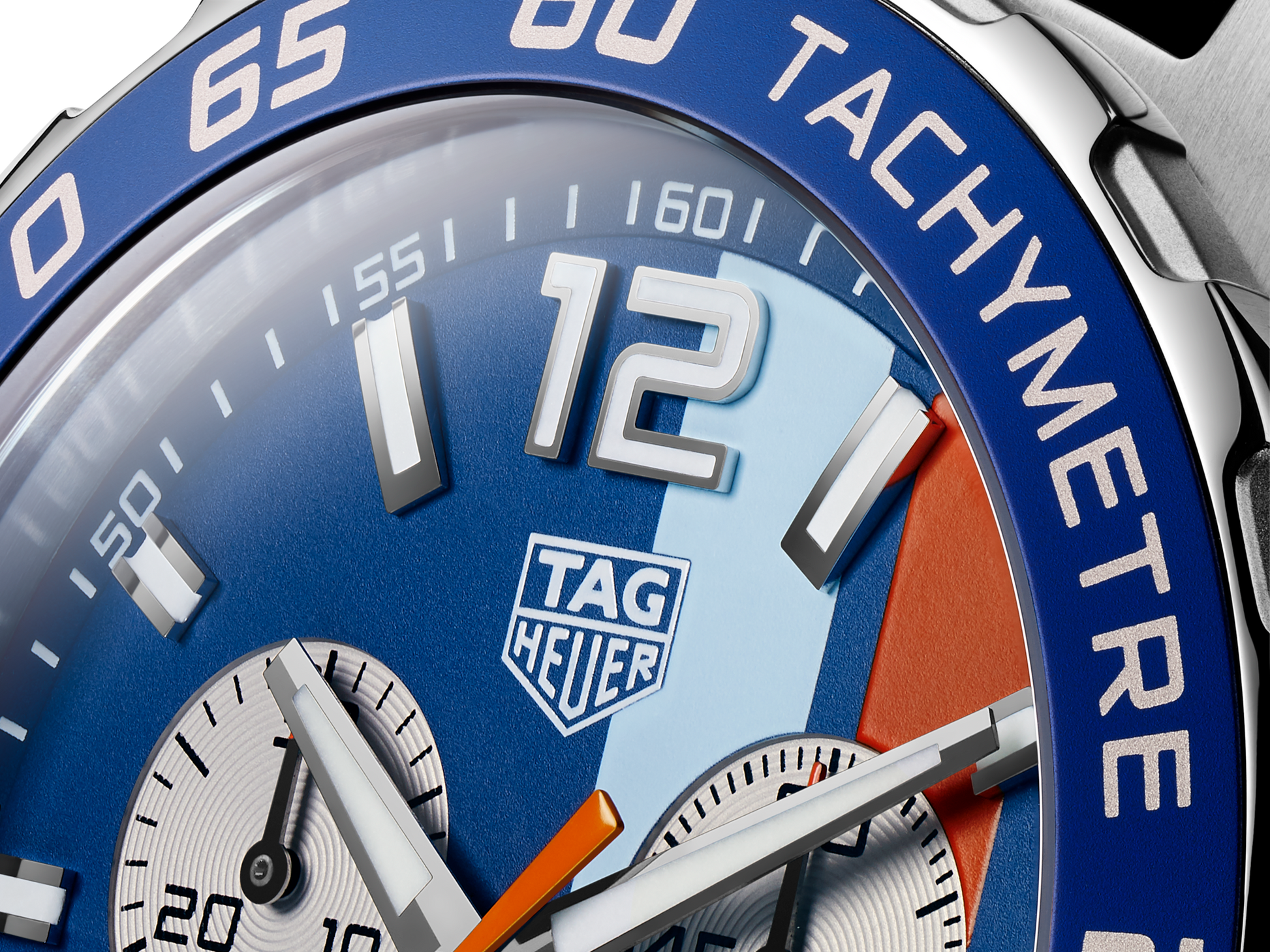 Tag Heuer Formula 1 Gulf Edition Blue Dial Blue Leather Strap Watch for Men - CAZ101N.FC8243