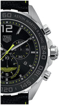 Tag Heuer Formula 1 Aston Martin Black Dial Black Leather Strap Watch for Men - CAZ101P.FC8245