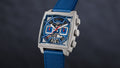 Tag Heuer Monaco Automatic Chronograph Blue Dial Blue Nylon Strap Watch for Men - CBL2182.FT6235