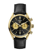 Tag Heuer Carrera Chronograph Black Dial Black Leather Strap Watch for Men - CBN2044.FC8313