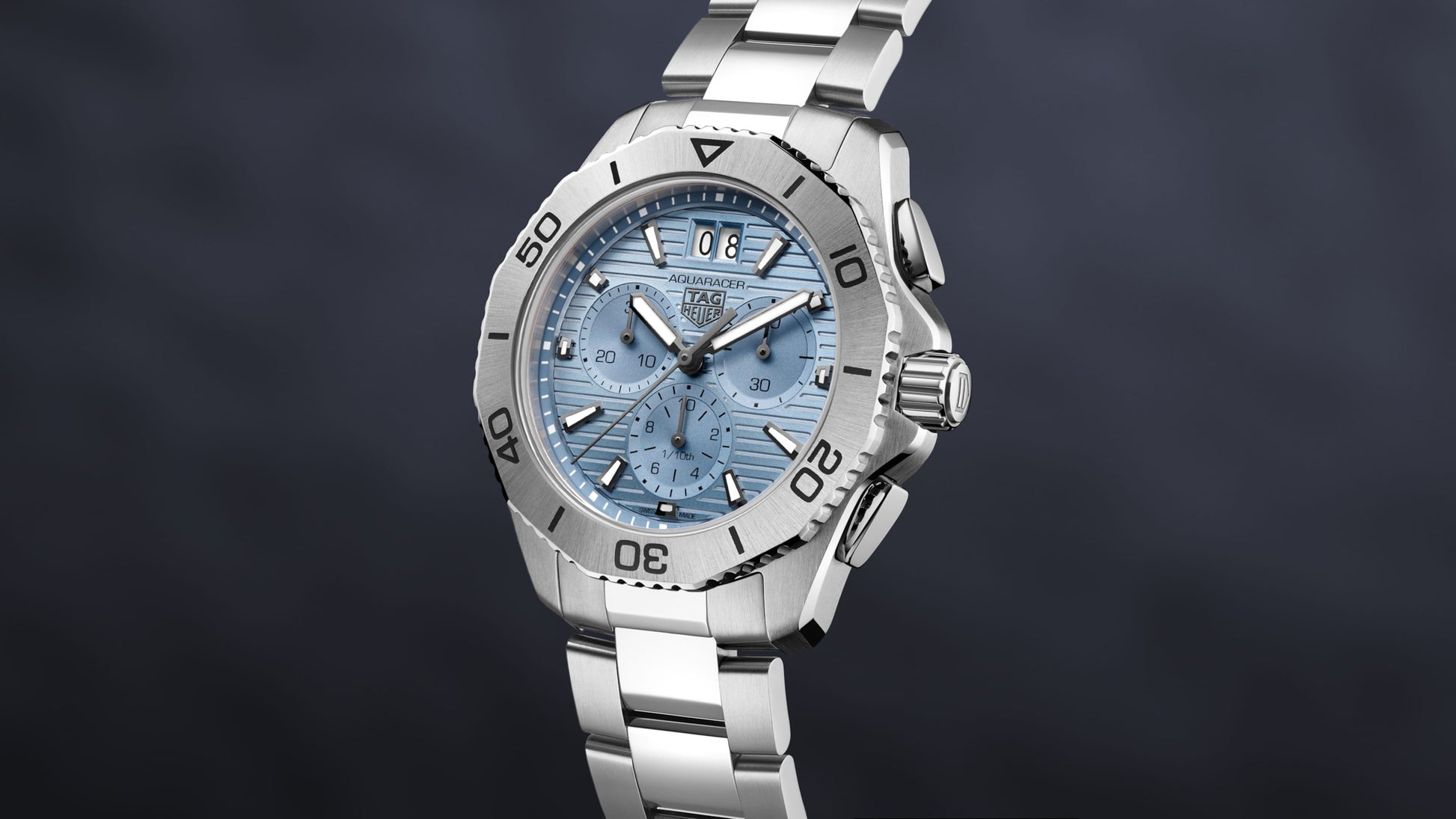 Tag Heuer Aquaracer Professional 200 Date Blue Dial Silver Steel Strap Watch for Men - CBP1112.BA0627