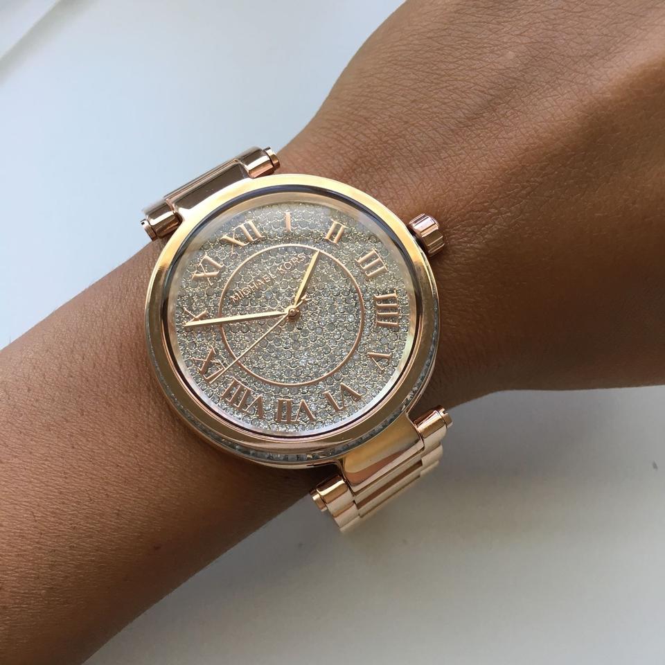 Michael Kors Skylar Rose Gold Dial Rose Gold Steel Strap Watch for Women - MK5868