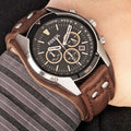 Fossil Coachman Chronograph Black Dial Brown Leather Strap Watch for Men - CH2891