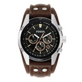 Fossil Coachman Chronograph Black Dial Brown Leather Strap Watch for Men - CH2891