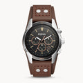 Fossil Coachman Chronograph Black Dial Brown Leather Strap Watch for Men - CH2891