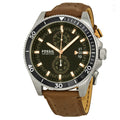 Fossil Wakefield Chronograph Black Dial Brown Leather Strap Watch for Men - CH2944