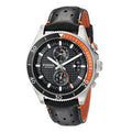 Fossil Wakefield Chronograph Black Dial Black Leather Strap Watch for Men - CH2953