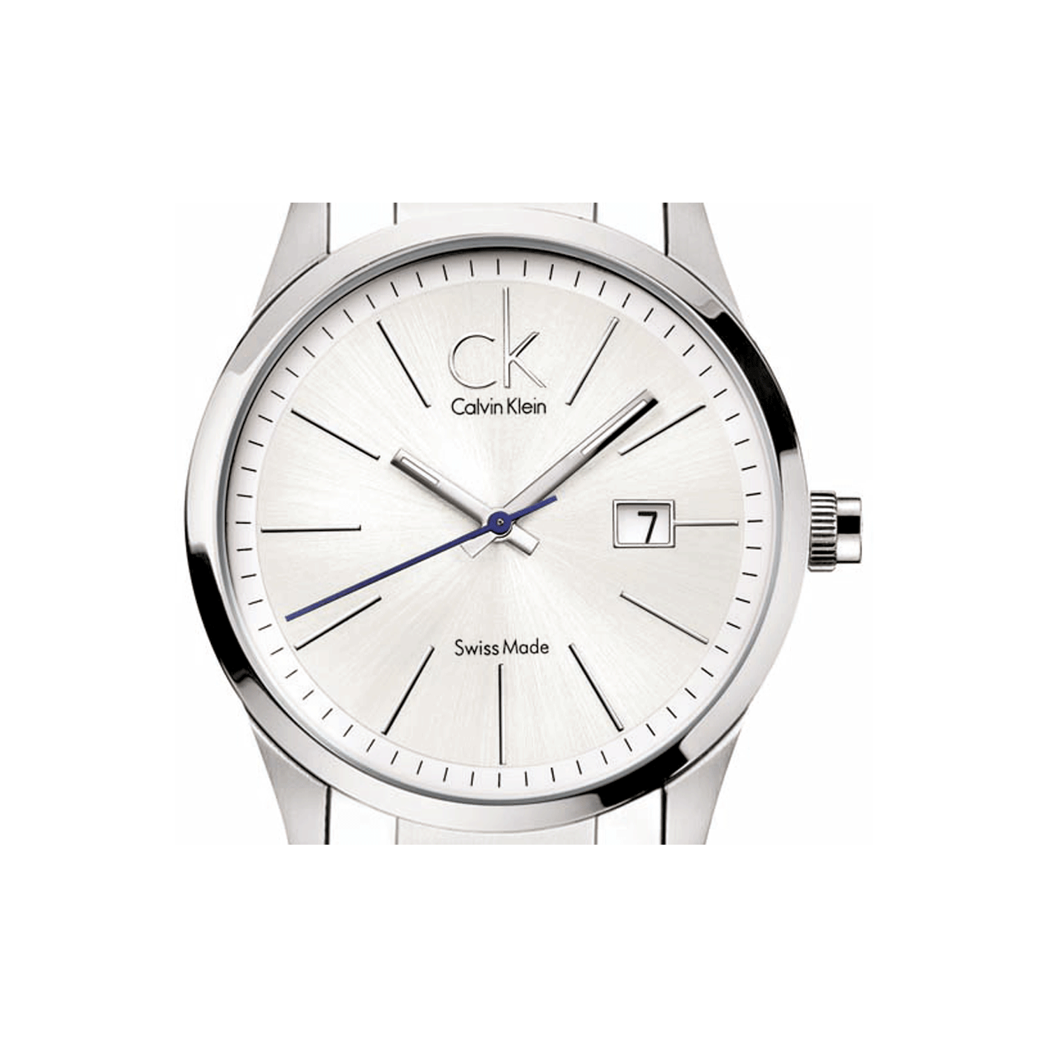 Calvin Klein Bold Silver Dial Silver Steel Strap Watch for Men - K2246120