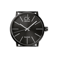 Calvin Klein Post Minimal Black Dial Black Leather Strap Watch for Men - K7621401