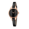 Calvin Klein Rebel Black Dial Black Leather Strap Watch for Women - K8P236C1