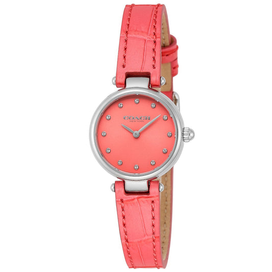 Coach Park Pink Dial Pink Leather Strap Watch for Women - 14503536