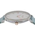 Coach Perry White Mother of Pearl Dial Turquoise Leather Strap Watch for Women - 14503271