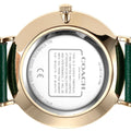 Coach Green Dial Green Leather Strap Watch for Women - 14503383