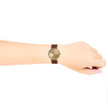 Coach Perry Gold Dial Brown Leather Strap Watch for Women - 14503331