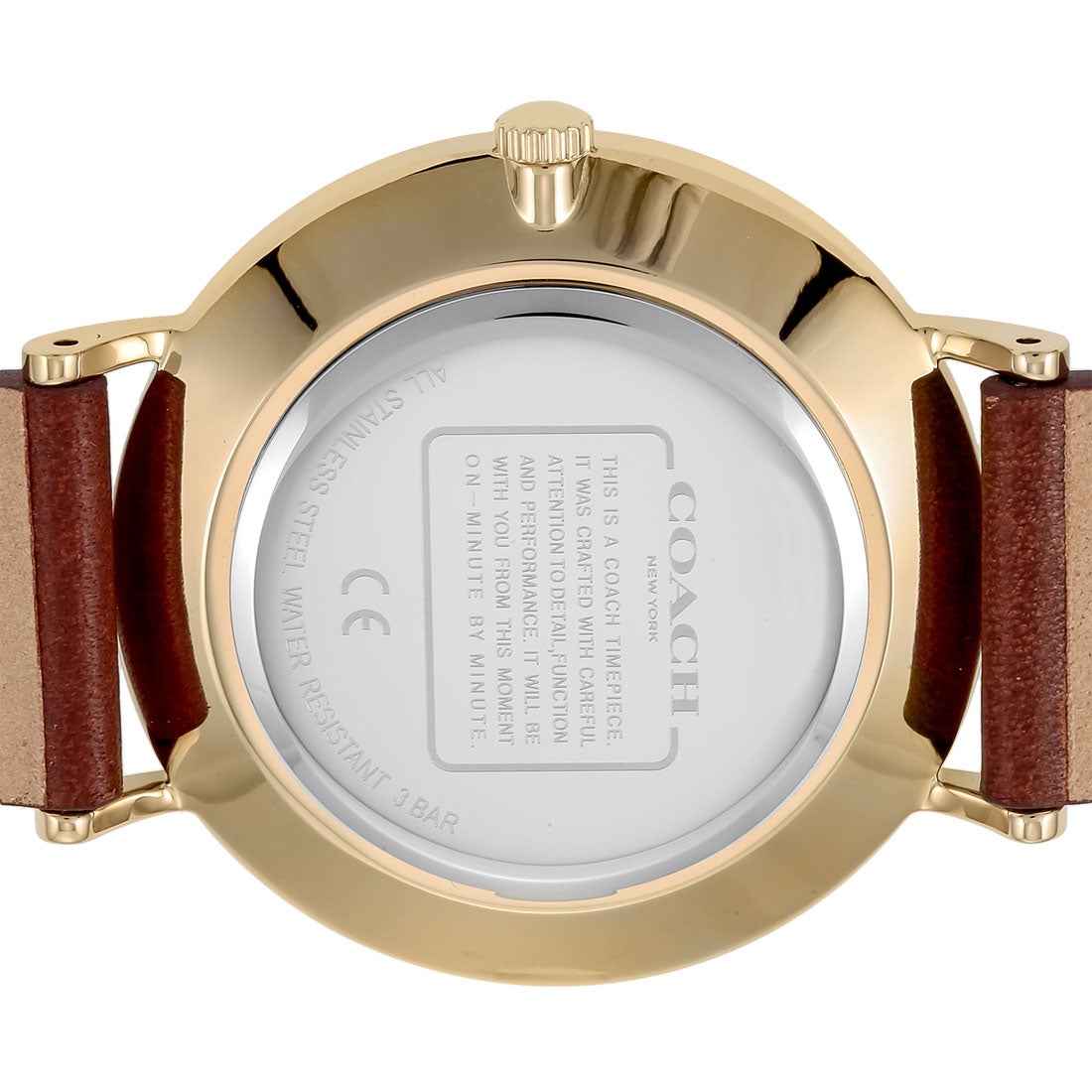 Coach Perry Gold Dial Brown Leather Strap Watch for Women - 14503331