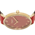 Coach Perry Red Dial Red Leather Strap Watch for Women - 14503722