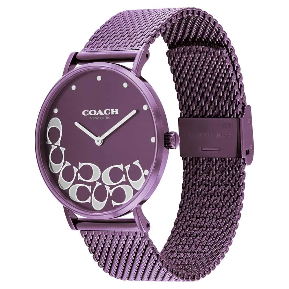 Coach Perry Purple Dial Purple Mesh Bracelet Watch for Women - 14503484