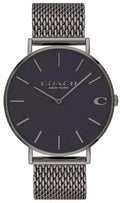 Coach Charles Black Dial Grey Mesh Bracelet Watch for Men - 14602145