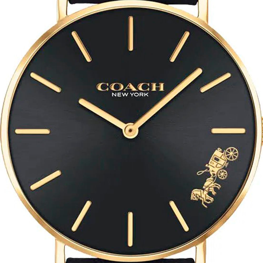 Coach Perry Black Dial Black Leather Strap Watch for Women - 14503333